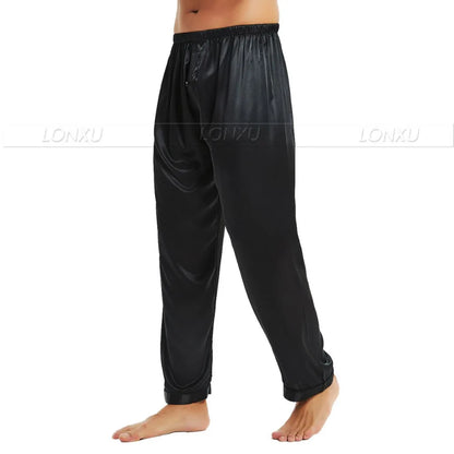 Mens Silk Satin Pajamas Pyjamas Pants Lounge Pants  Sleep Bottoms Free p&amp;p S M L XL 2XL 3XL 4XL Plus