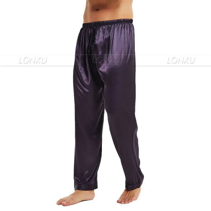 Mens Silk Satin Pajamas Pyjamas Pants Lounge Pants  Sleep Bottoms Free p&amp;p S M L XL 2XL 3XL 4XL Plus