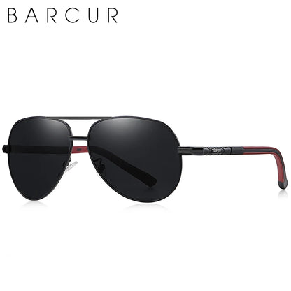 BARCUR Men Sunglasses Brand Original Polarized Driver glasses Polaroid Sun glass Male Pilot Eyewear